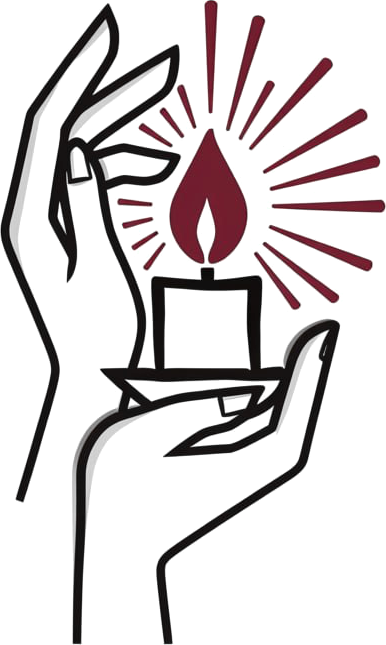 TASH collective logo: two hands holding a lit candle